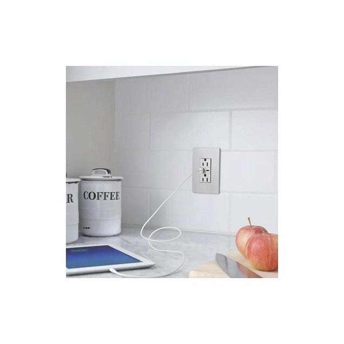 Legrand Pass & Seymour 15A 6A Type A/C USB In-Wall Charger Duplex Outlet, Nickel - photo 3 Legrand Pass & Seymour 15A 6A Type A/C USB In-Wall Charger Duplex Outlet, Nickel - photo 3