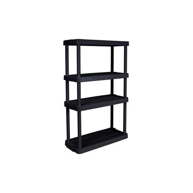 DuraShelf 4 Shelf White Plastic Interlockable Shelving Unit