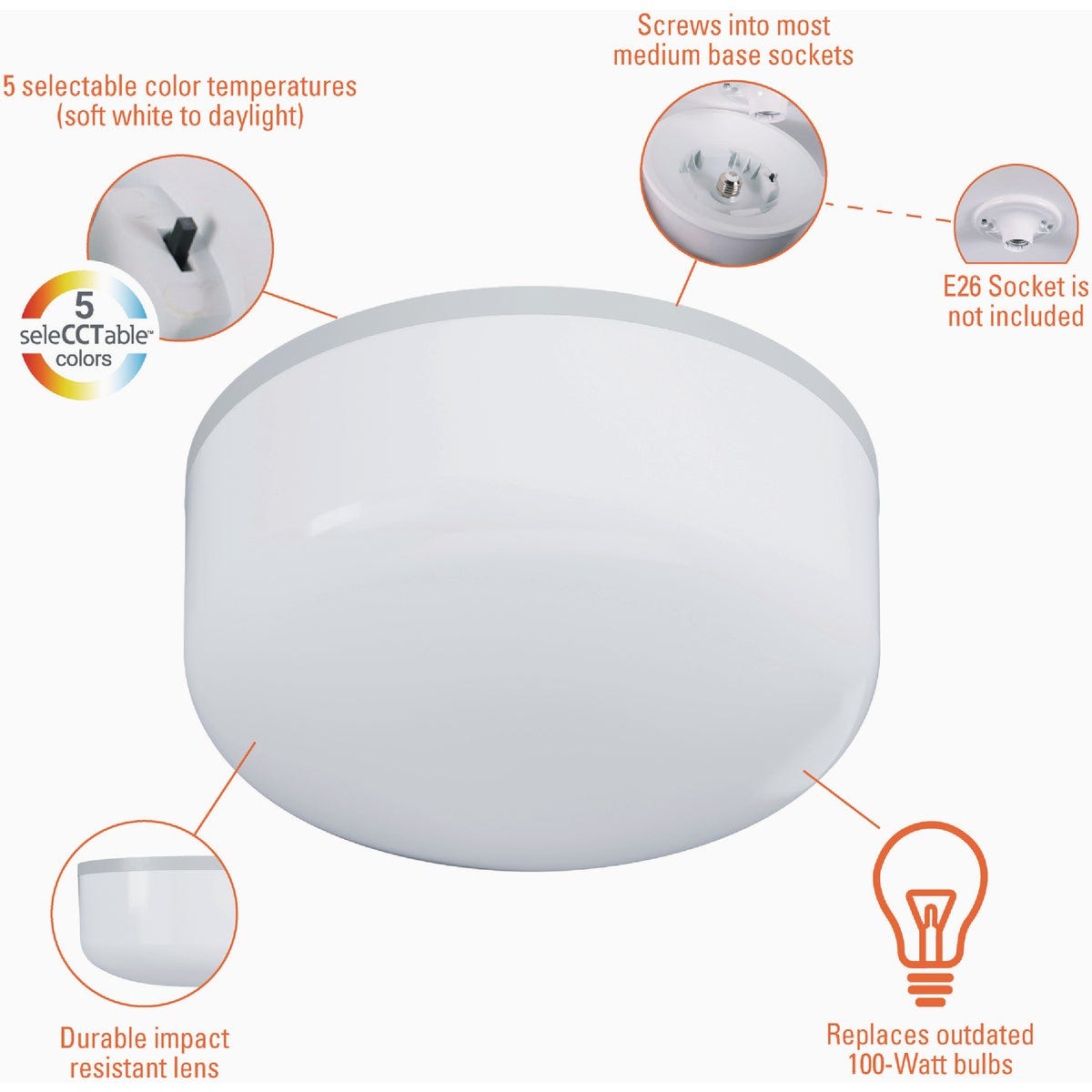 Halo 6 In. Color Selectable Bulb Replacement Spin Light - photo 8