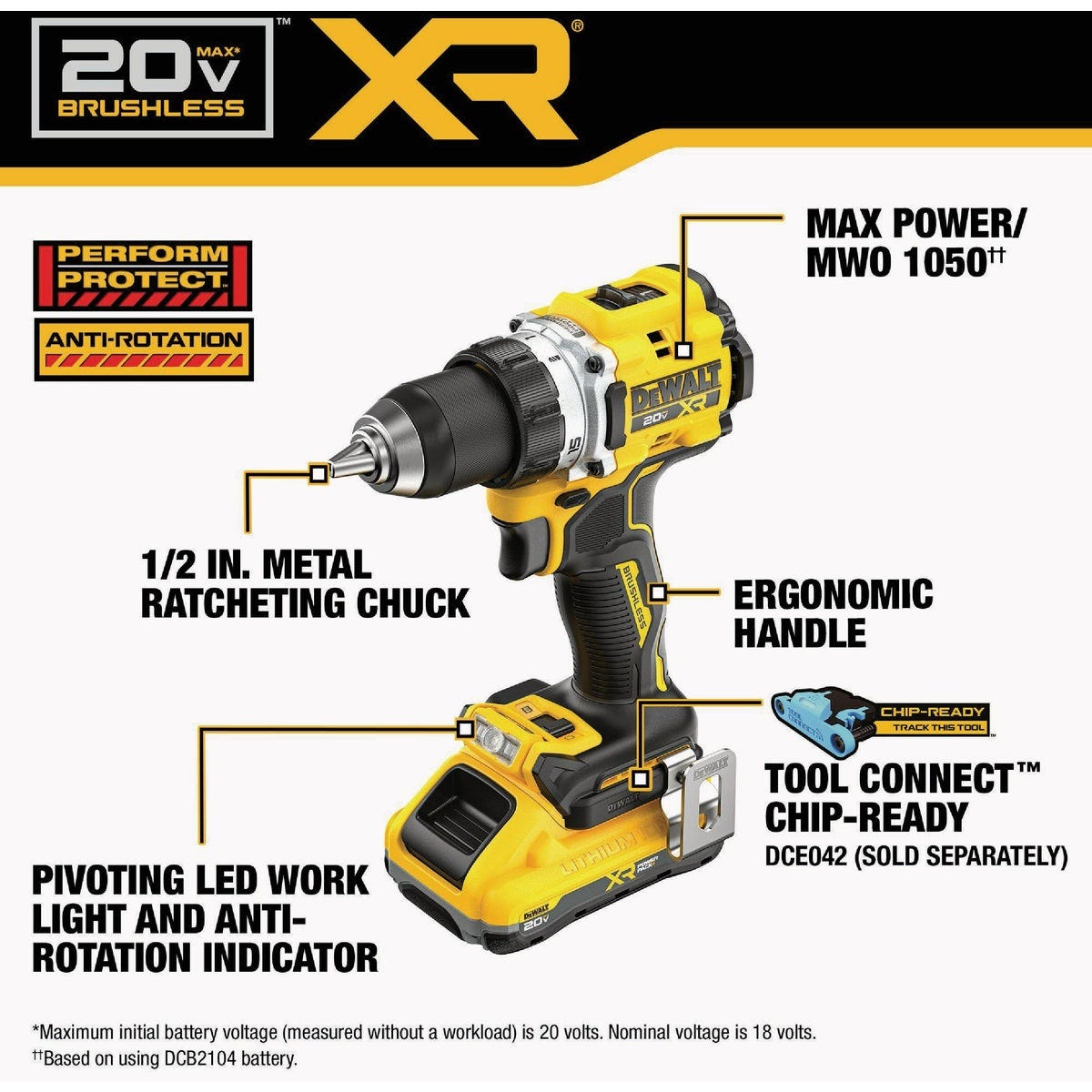 Dewalt 20V MAX* XR 1/2 In. Brushless Cordless Drill/Driver Kit with (2) POWERPACK Batteries & Charger - photo 3