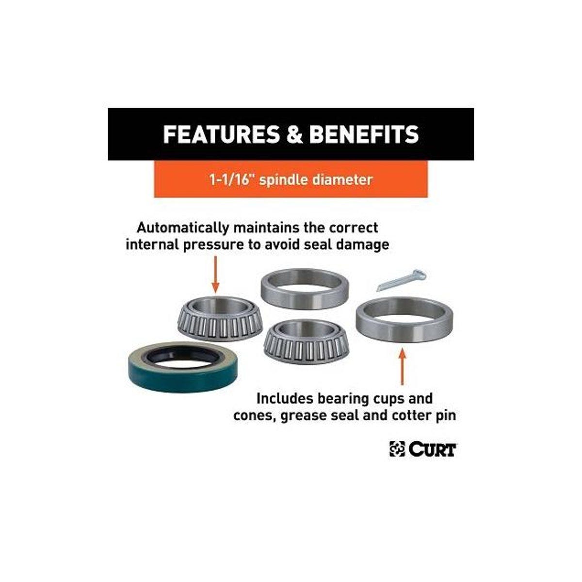 Curt 1-1/16 In. Wheel Bearing Kit - photo 3