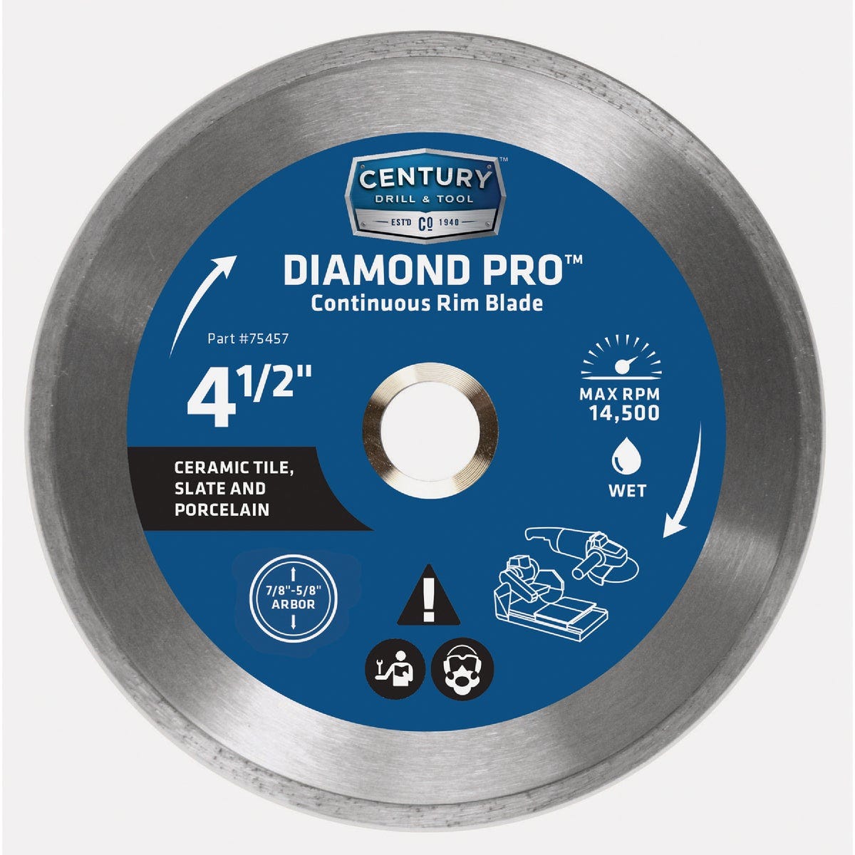 Century Drill & Tool 4-1/2 In. Continuous Rim Diamond