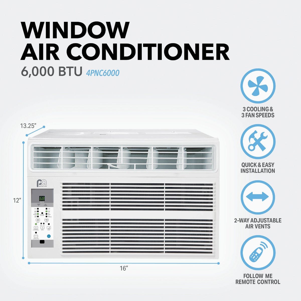 Perfect Aire 6000 BTU 250 Sq. Ft. Window Air Conditioner with Remote Control - photo 3