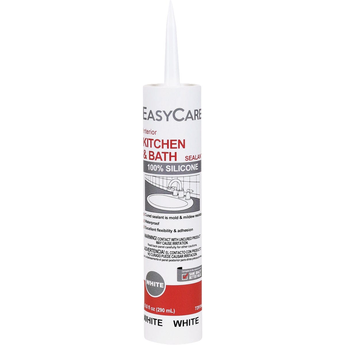EasyCare 9.8 Oz. White Kitchen & Bath Silicone Sealant EasyCare 9.8 Oz. White Kitchen & Bath Silicone Sealant