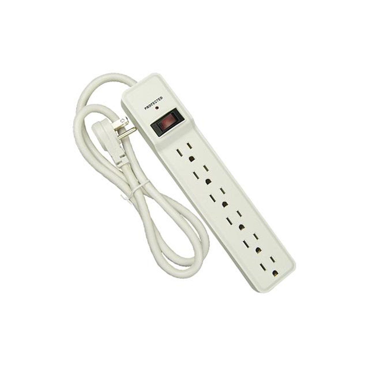Master Electrician 6-Outlets White Surge Protector