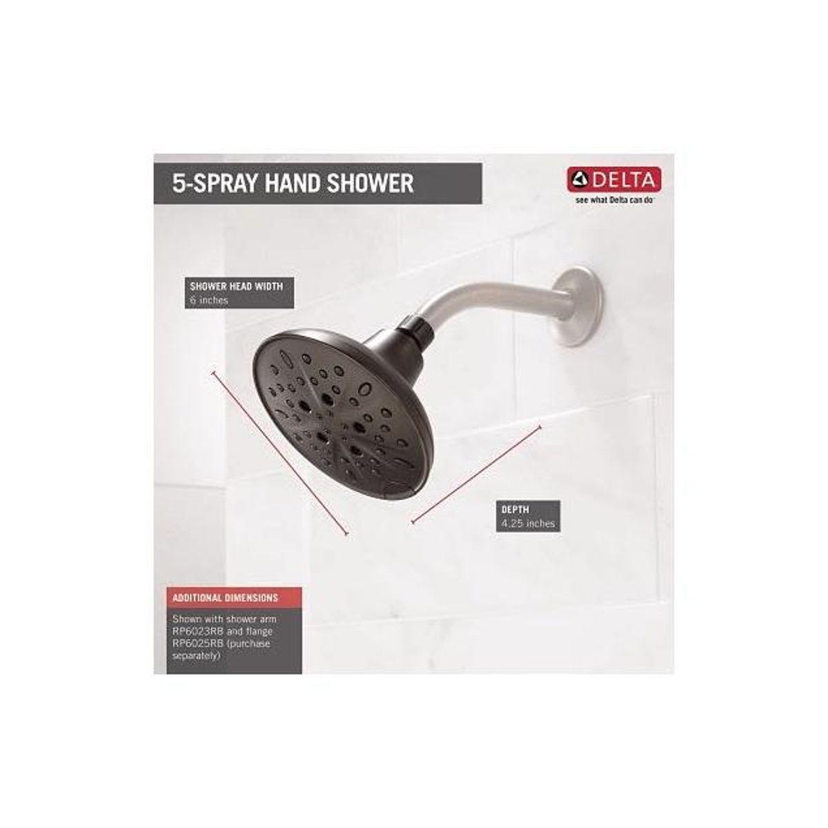 Delta H2O 1.75 GPM Venetian Bronze 5-Spray Shower Head - photo 2