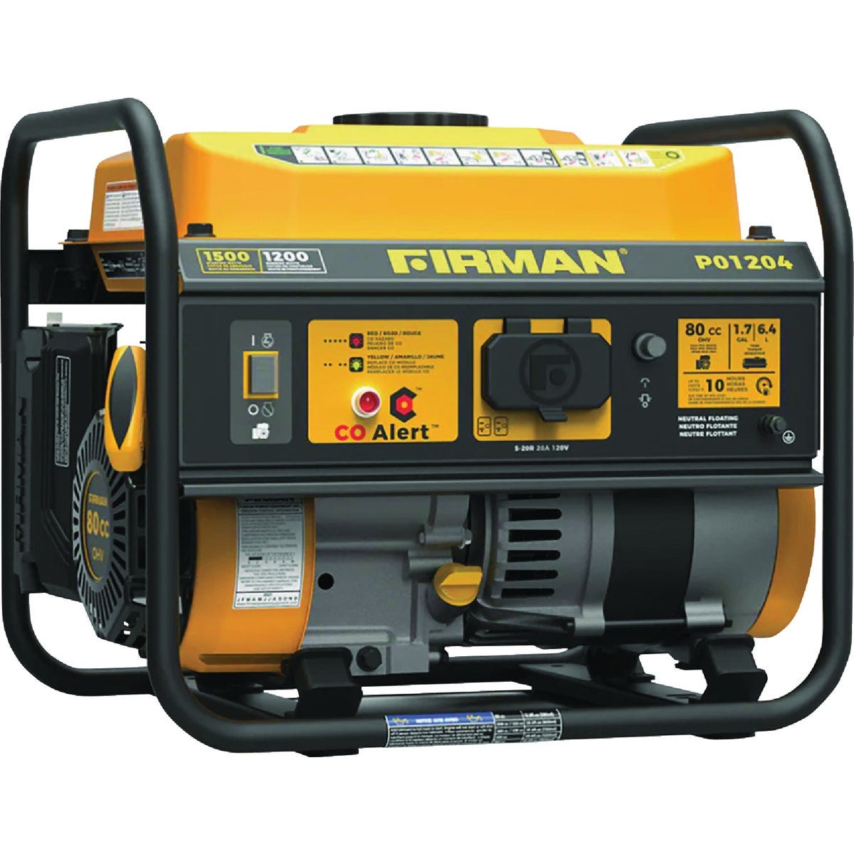 Firman 1500/1200W Gas Recoil Start Portable Generator with CO Alert Firman 1500/1200W Gas Recoil Start Portable Generator with CO Alert