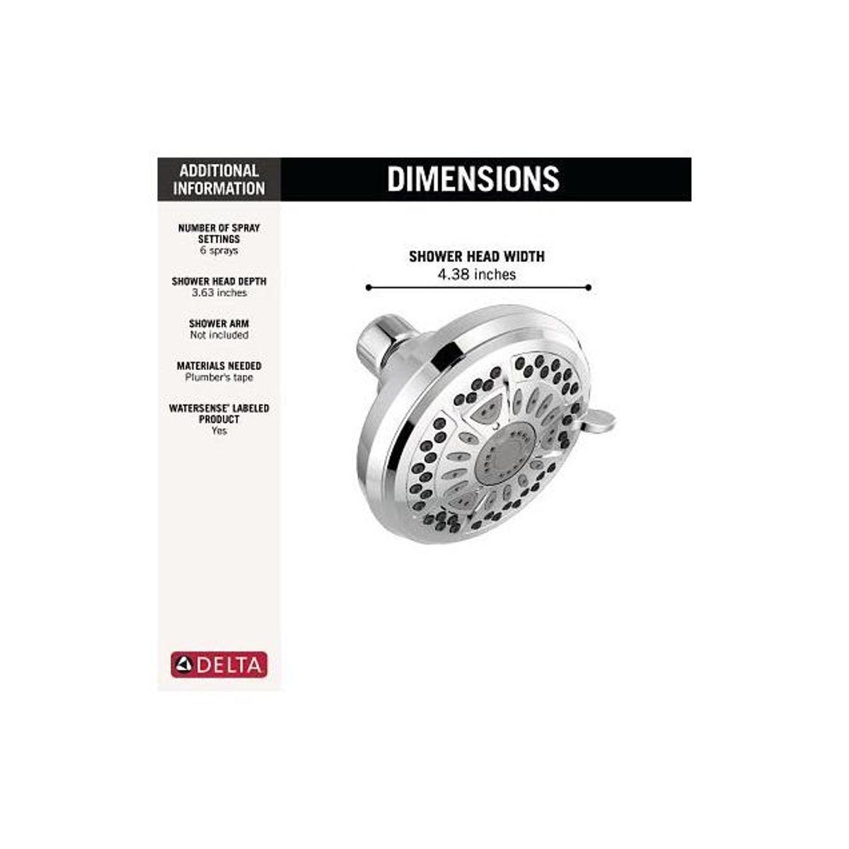 Delta Chrome 6-Spray Shower Head - photo 2