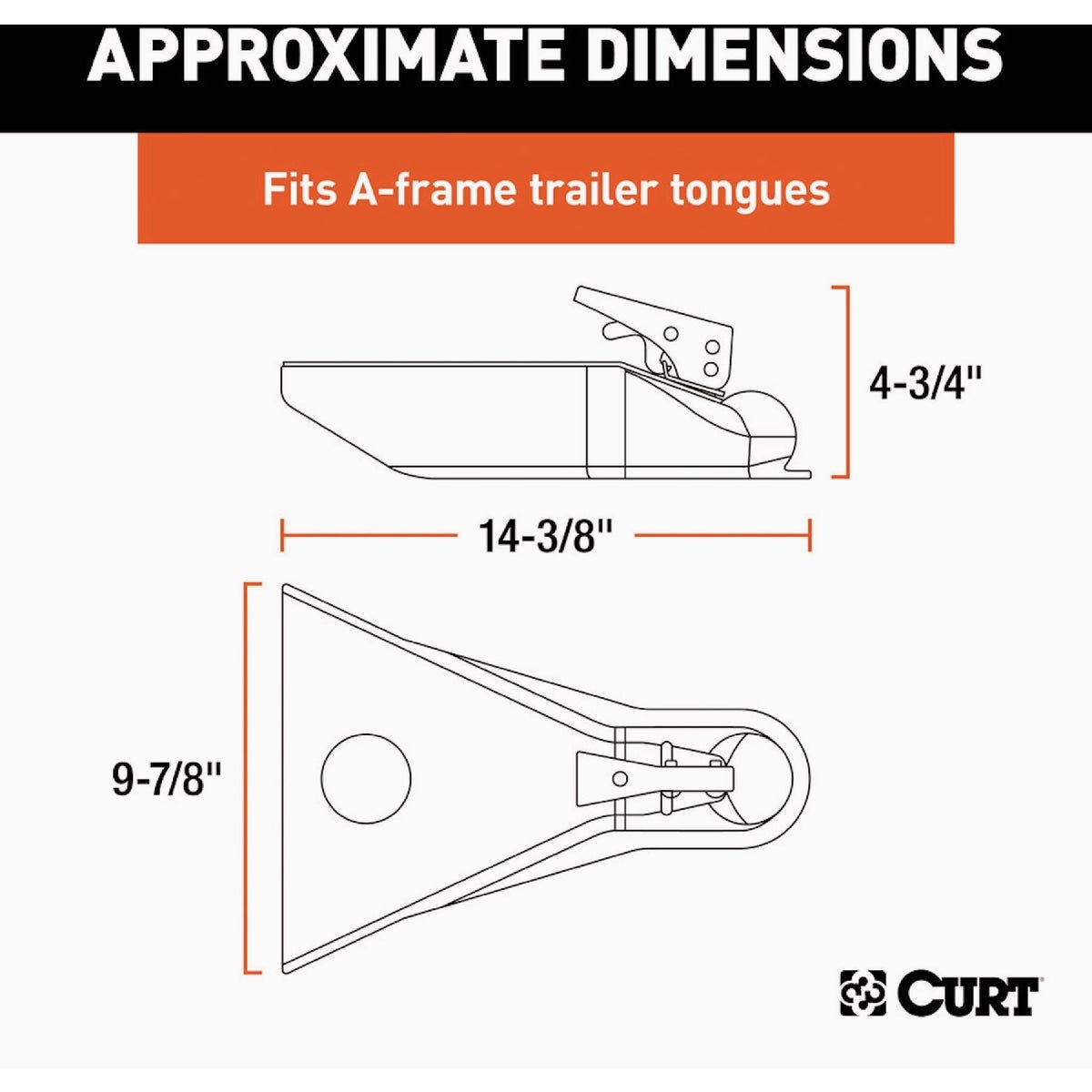 Curt Black A-Frame Trailer Coupler, 2 In. Hitch Ball, 5,000 Lb. Strength - photo 2 Curt Black A-Frame Trailer Coupler, 2 In. Hitch Ball, 5,000 Lb. Strength - photo 2