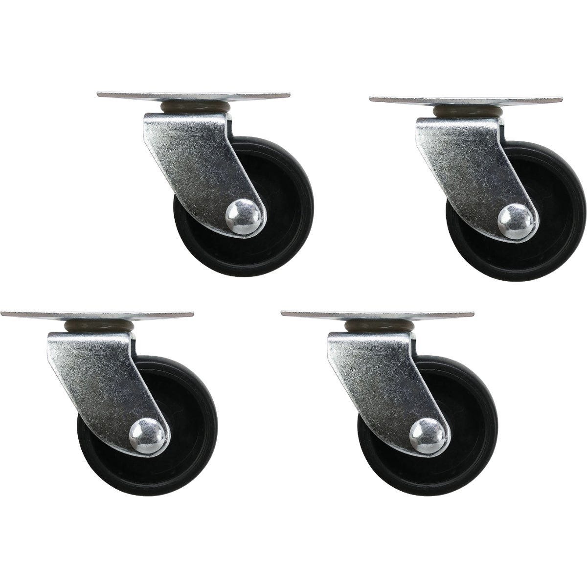 Super Sliders 1-5/8 In. Black Swivel Plate Caster (4-Pack) - photo 2