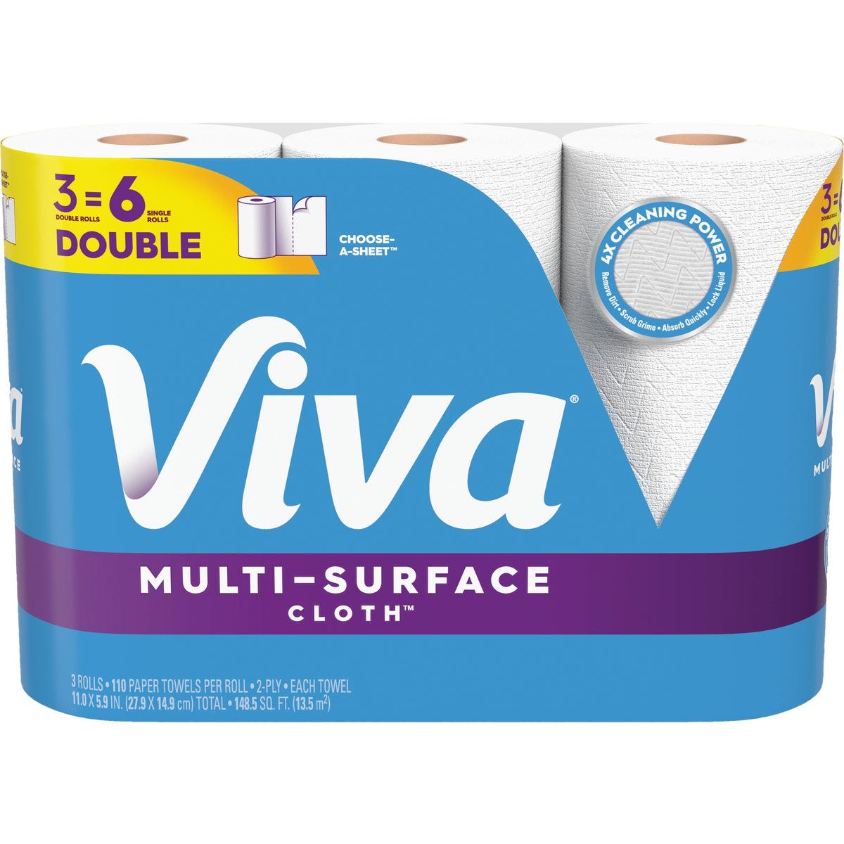 Viva Multi-Surface Cloth Choose-A-Sheet Paper Towels (3 Double Rolls) Viva Multi-Surface Cloth Choose-A-Sheet Paper Towels (3 Double Rolls)