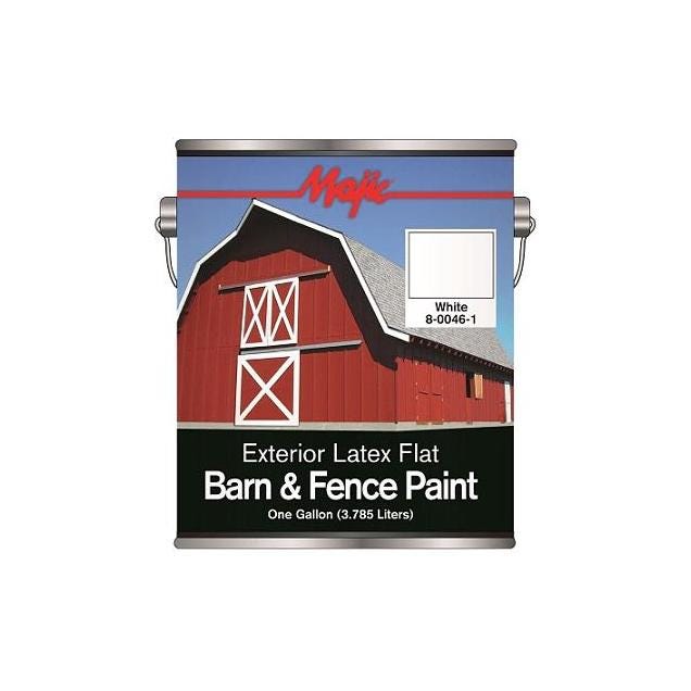 MAJIC Barn & Fence Exterior Latex Flat Paint, White, 1 Gal. MAJIC Barn & Fence Exterior Latex Flat Paint, White, 1 Gal.