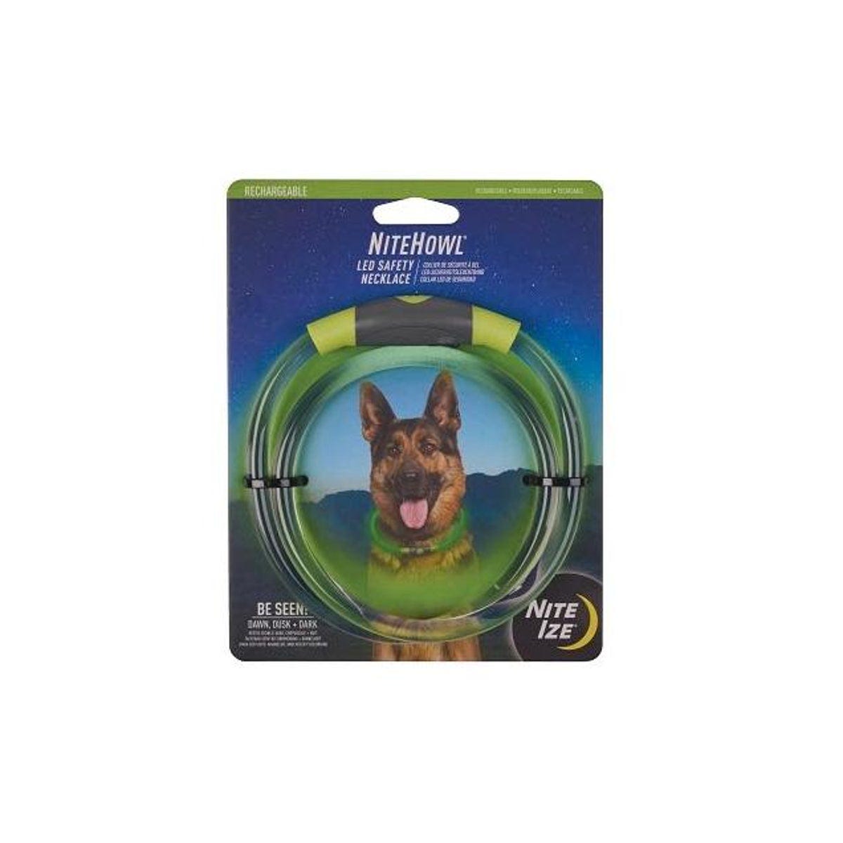 Nite Ize NiteHowl Green Rechargeable LED Safety Dog Necklace Nite Ize NiteHowl Green Rechargeable LED Safety Dog Necklace