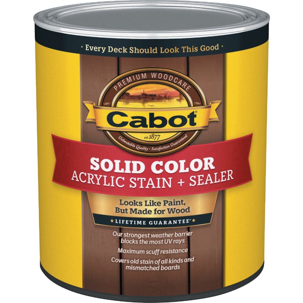 Cabot Solid Color Medium Base Acrylic Stain + Sealer, 1 Qt.