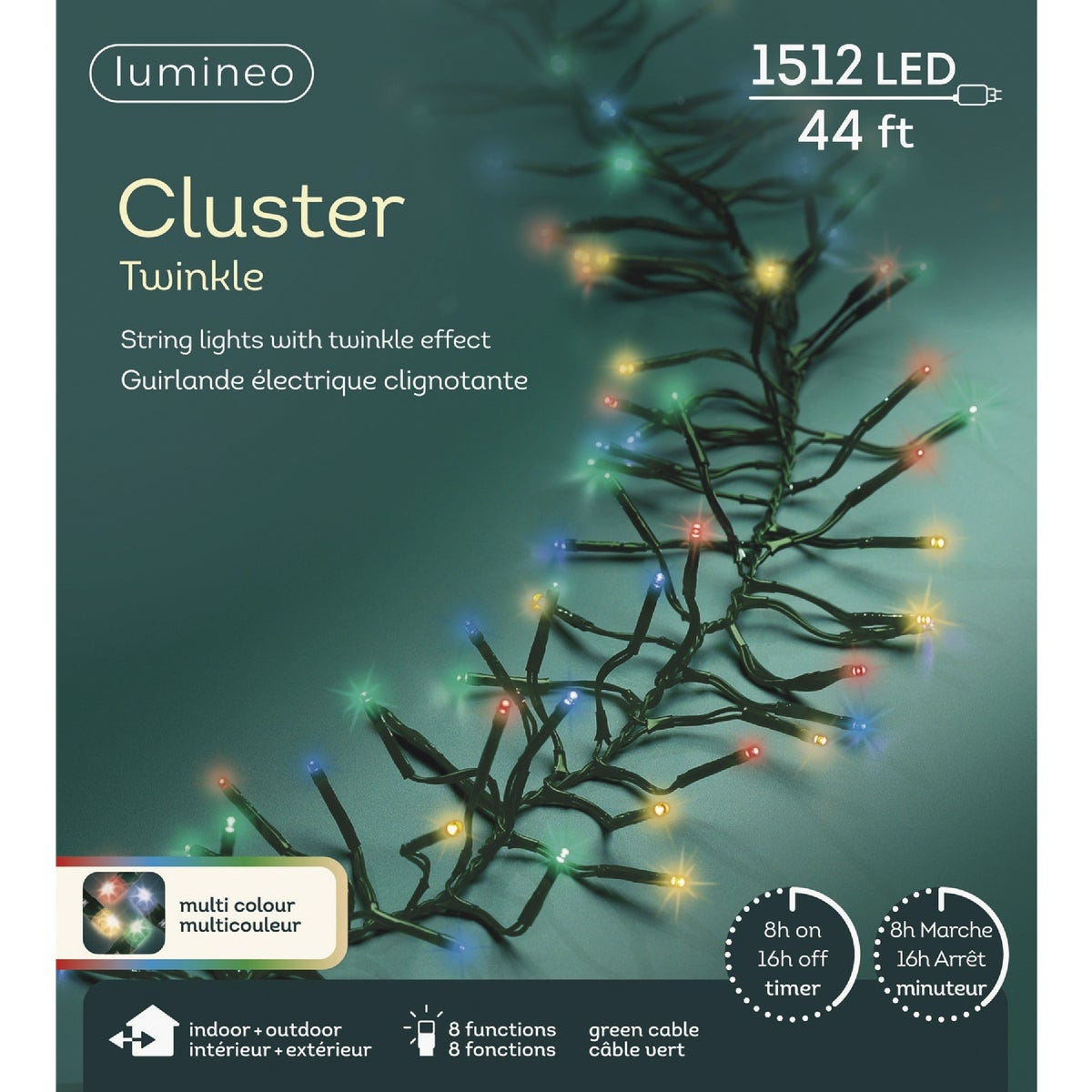 Lumineo 44 Ft. Multi 8-Function LED Cluster Light Set