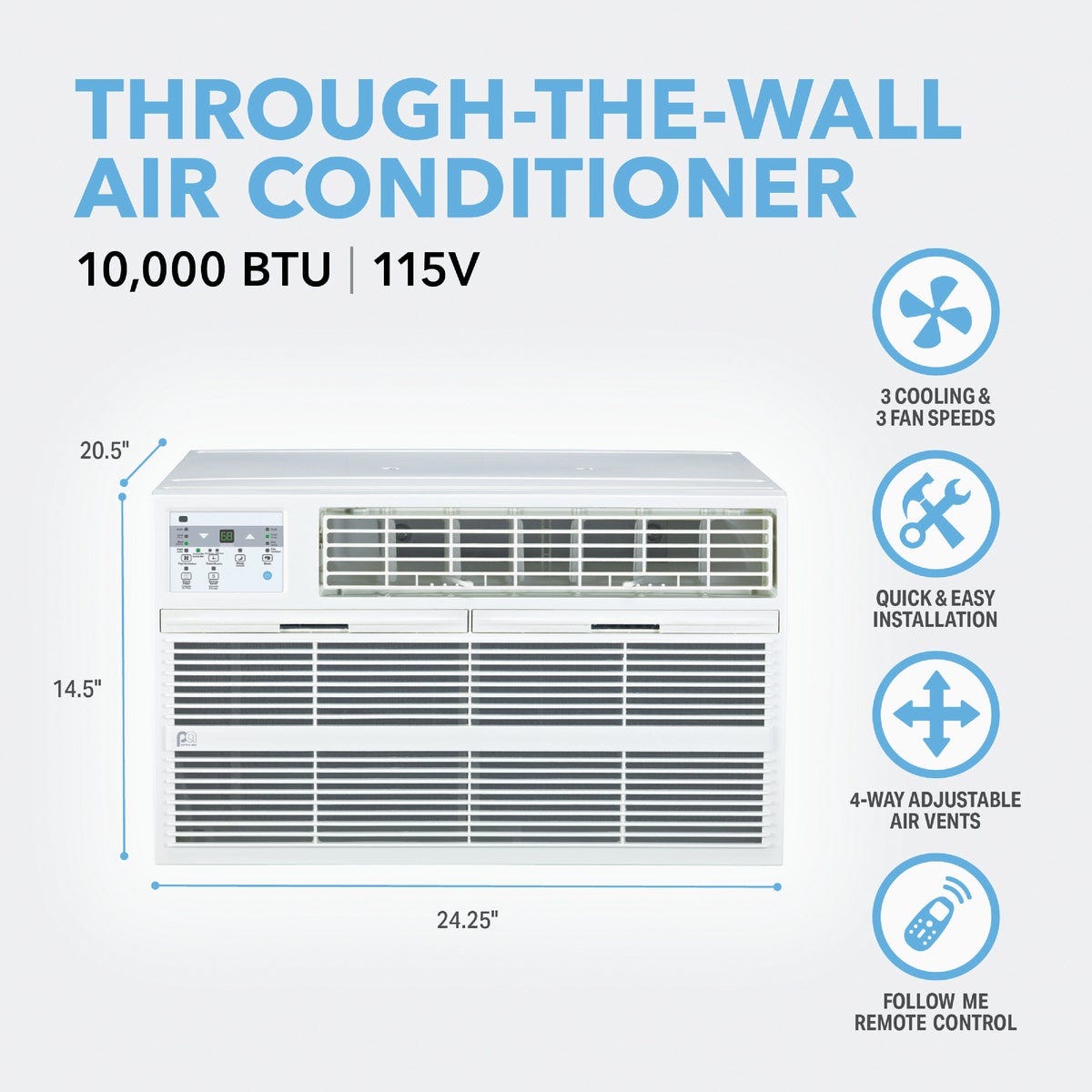 Perfect Aire 10,000 BTU 450 Sq. Ft. Thru-The-Wall Air Conditioner with Remote Control - photo 5