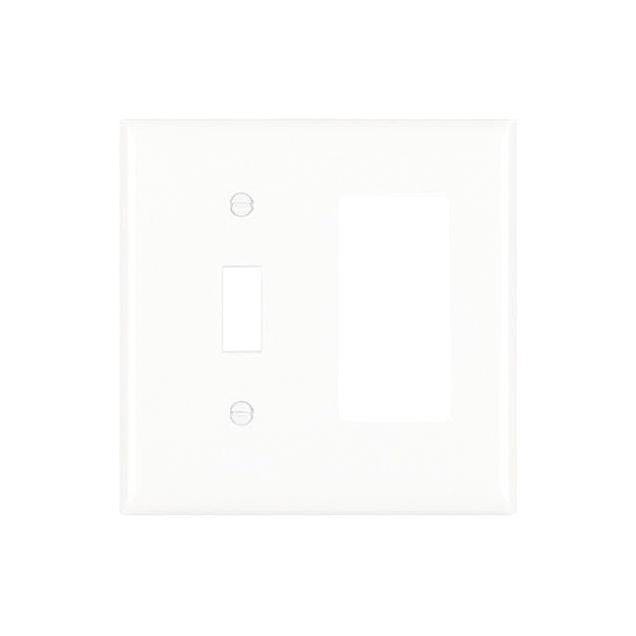 Legrand Pass & Seymour 2-Gang Toggle/Decorator Opening Nylon Wall Plate, White Legrand Pass & Seymour 2-Gang Toggle/Decorator Opening Nylon Wall Plate, White