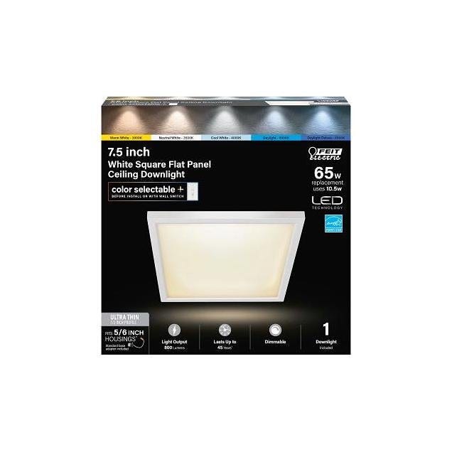 Feit Electric 7.5 In. Square White LED Flush Mount Ceiling Fixture Feit Electric 7.5 In. Square White LED Flush Mount Ceiling Fixture