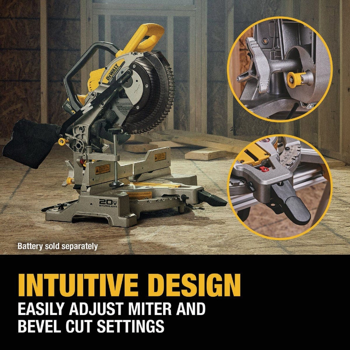 DEWALT 20V MAX XR 10 In. Double Bevel FIxed Miter Saw (Tool Only) - photo 3 DEWALT 20V MAX XR 10 In. Double Bevel FIxed Miter Saw (Tool Only) - photo 3