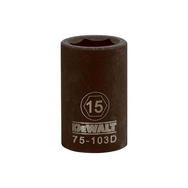DEWALT 1/2 In. Drive 15mm 6-Point Shallow Metric Impact Socket
