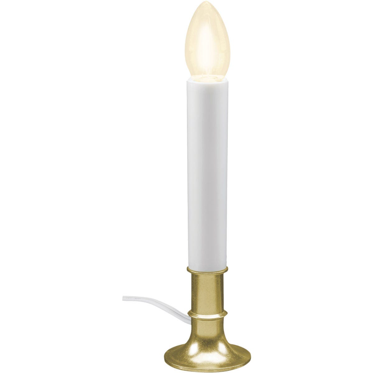 Xodus 8 In. H. x 1.75 In. D. Brass Finish Base Plug In Candle with 6 Hour Repeating Timer and Replaceable LED C7 Bulb - photo 3