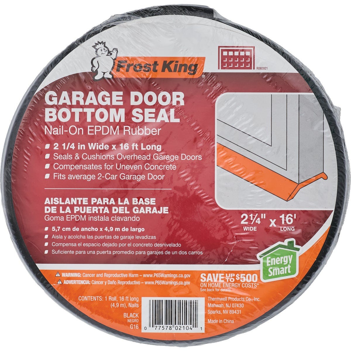 Frost King 2-1/4 In. x 16 Ft. Black Rubber Weatherstrip Garage Door Seal - photo 2 Frost King 2-1/4 In. x 16 Ft. Black Rubber Weatherstrip Garage Door Seal - photo 2