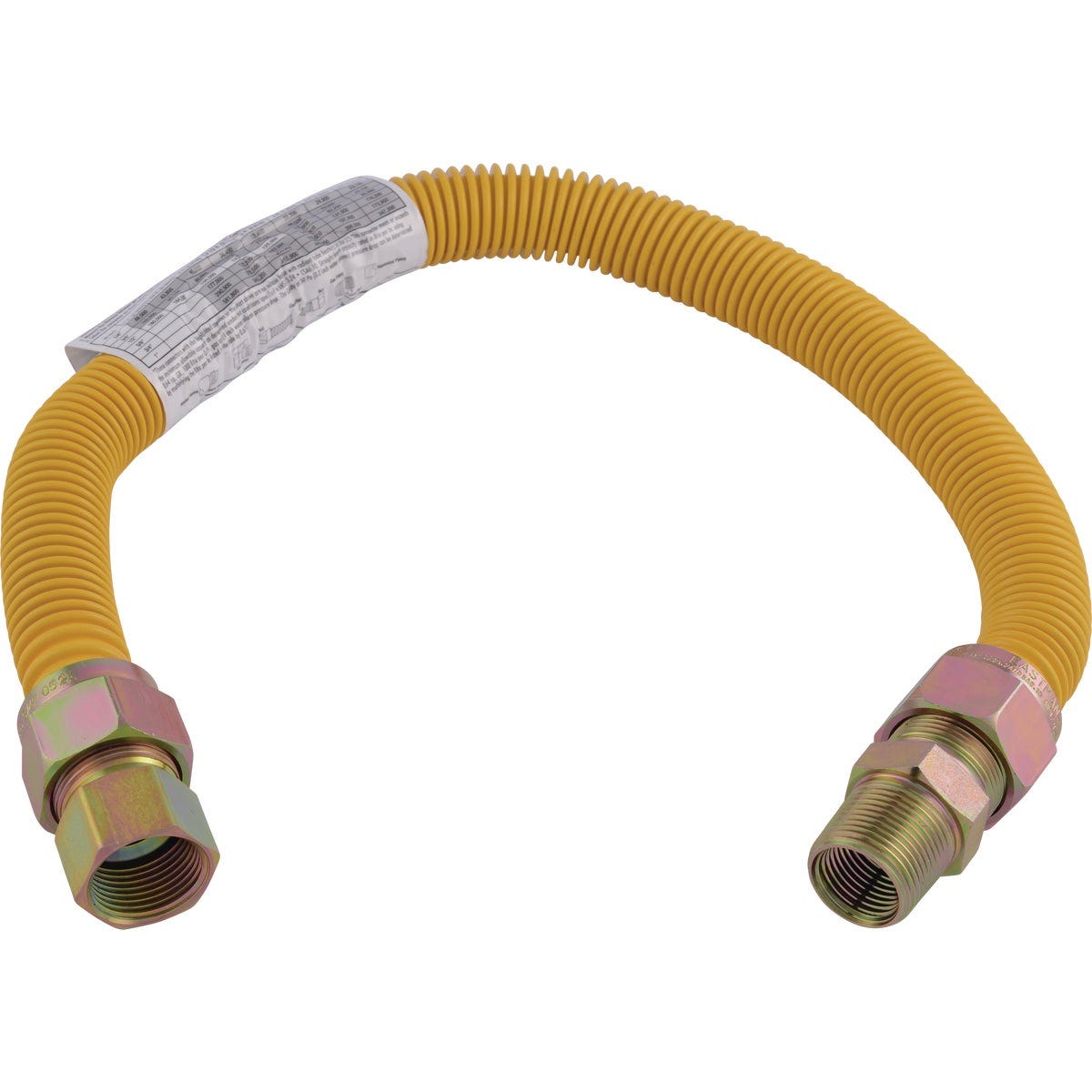 Eastman 1 In. OD x 24 In. 3/4 In. FIP x 3/4 In. MIP (Tapped 1/2 In. FIP) Coated Stainless Steel Gas Connector Eastman 1 In. OD x 24 In. 3/4 In. FIP x 3/4 In. MIP (Tapped 1/2 In. FIP) Coated Stainless Steel Gas Connector