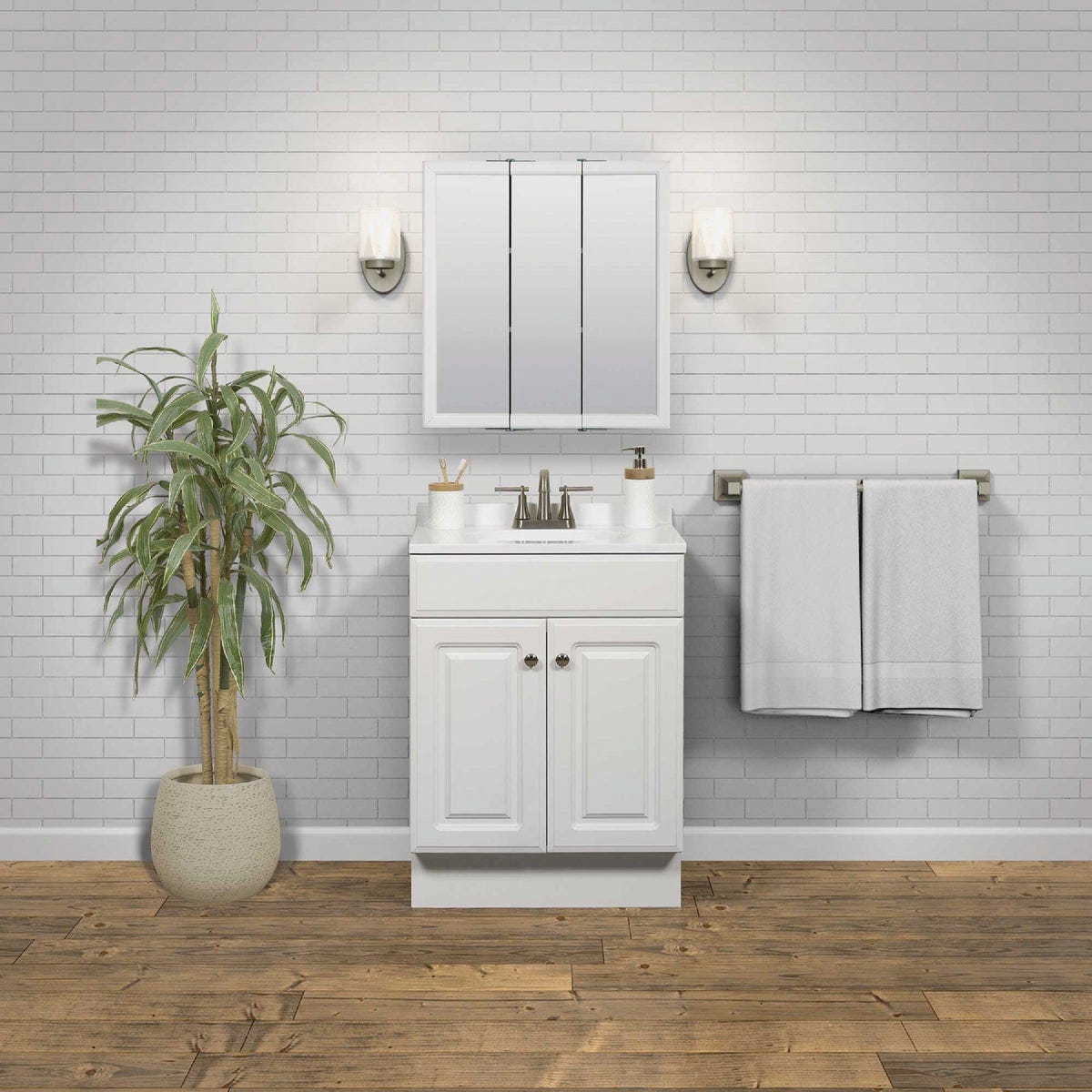 Zenith Zenna Home White 24 In. W x 35 In. H x 18 In. D Vanity with White Cultured Marble Top - photo 4
