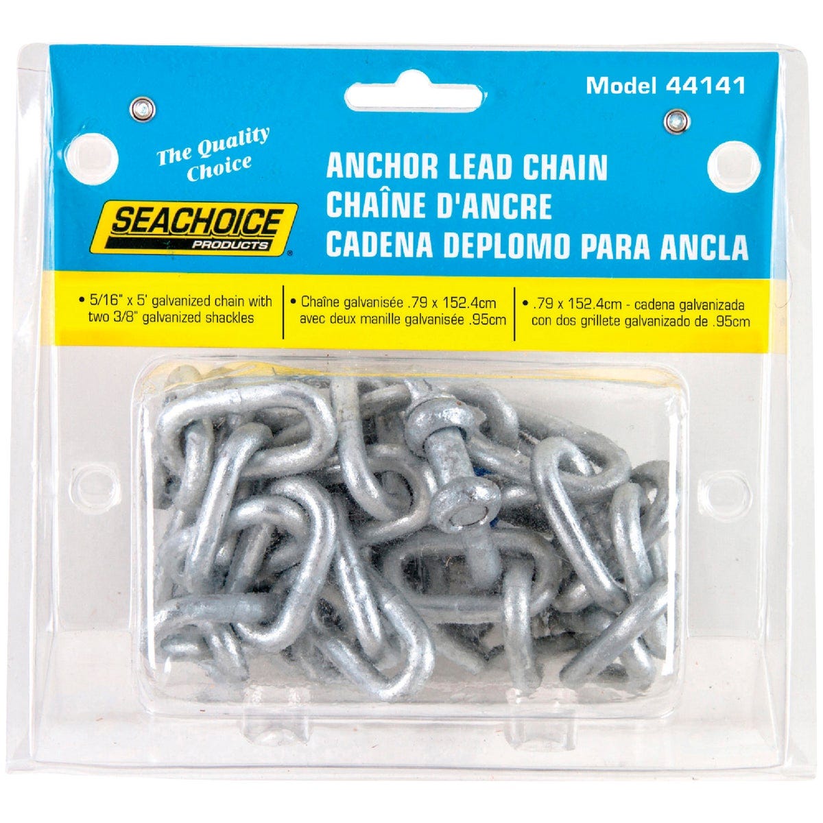 Seachoice Products 5/16 In. x 5 Ft. 7500 Lb. Capacity Anchor Lead Chain Seachoice Products 5/16 In. x 5 Ft. 7500 Lb. Capacity Anchor Lead Chain