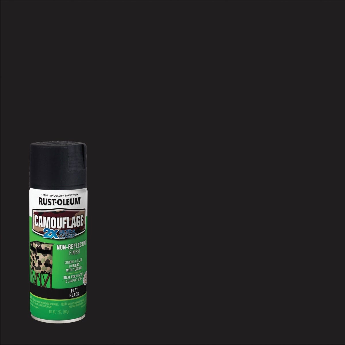 Rust-Oleum Camouflage 2X Ultra Cover 12 Oz. Flat Spray Paint, Black