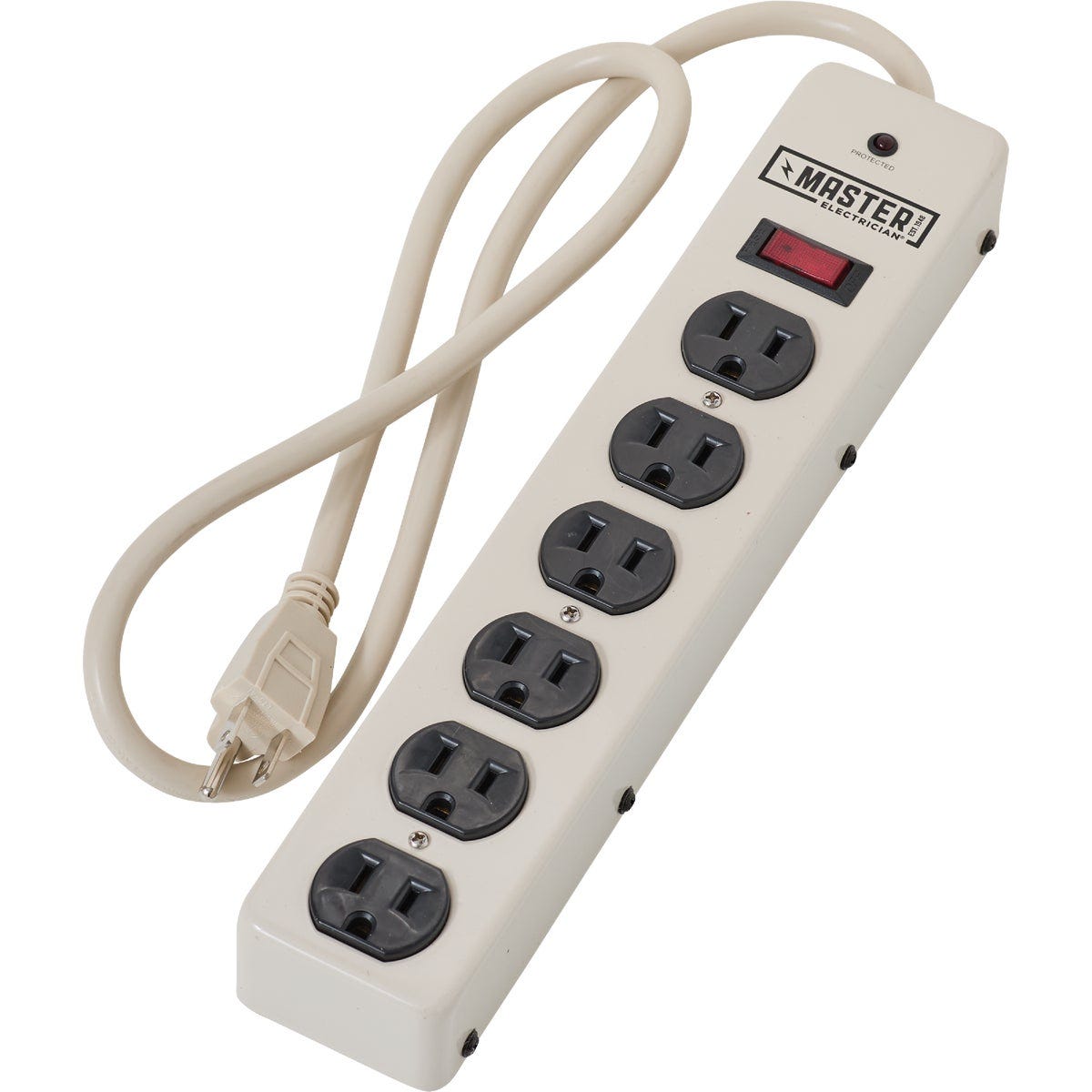 Do it Best 6-Outlet 750J Gray Metal Surge Protector Strip with 3 Ft. Cord - photo 2