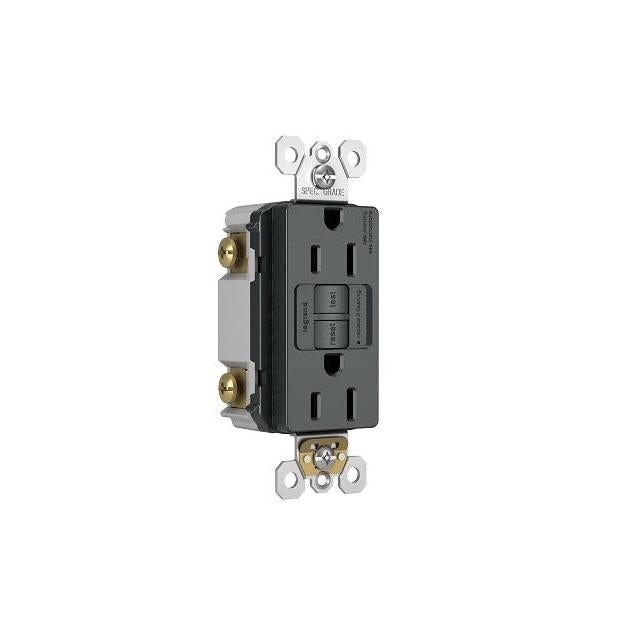 Radiant Tamper-Resistant 15A GFCI Duplex Outlet, Residential/Commercial, Graphite