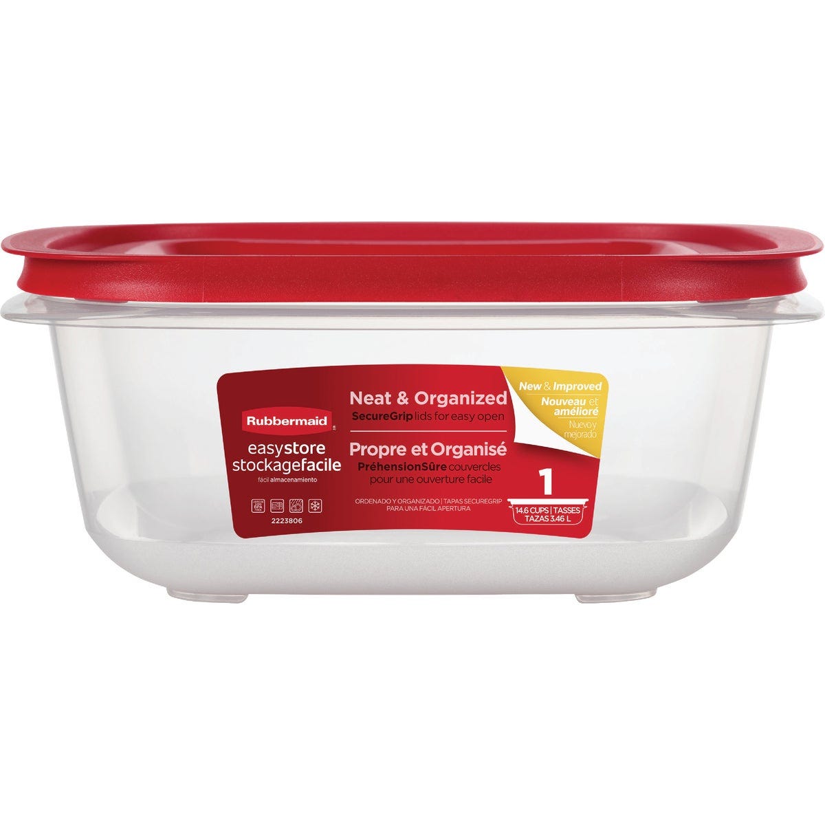 Rubbermaid EasyStore 14.66 C. Clear Square Food Storage Container with Lid