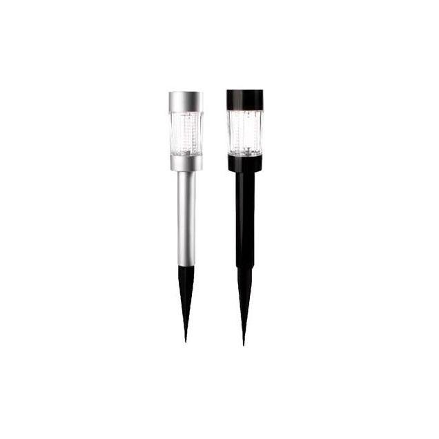 Moonrays Plastic Gray or Black Finish Ribbed Glass Lens Solar Pathway Light