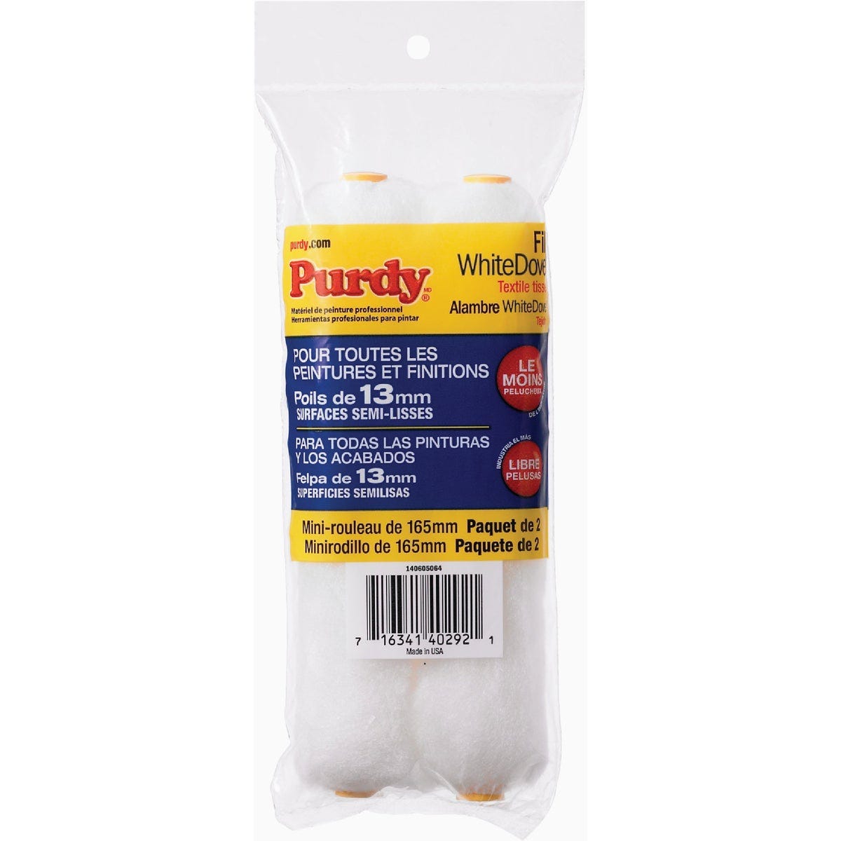 Purdy White Dove Wire Mini Roller Cover, 6-1/2 x 1/2 in., 2 count - photo 2 Purdy White Dove Wire Mini Roller Cover, 6-1/2 x 1/2 in., 2 count - photo 2