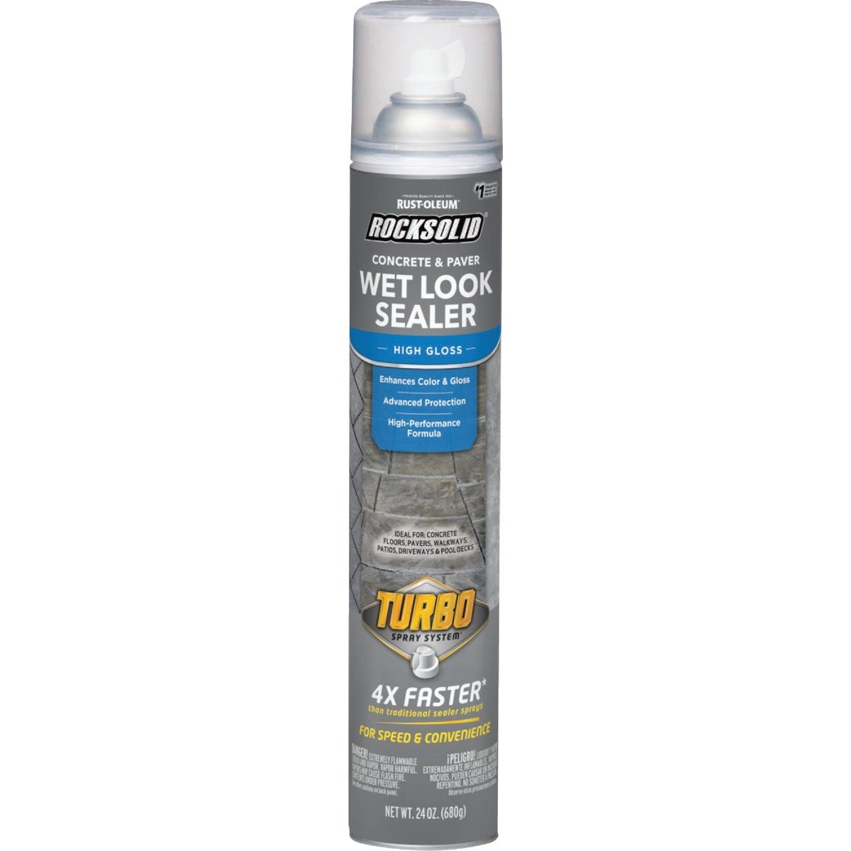 Rust-Oleum RockSolid 24 Oz. Turbo Spray System High Gloss Wet Look Lacquer Spray Sealer