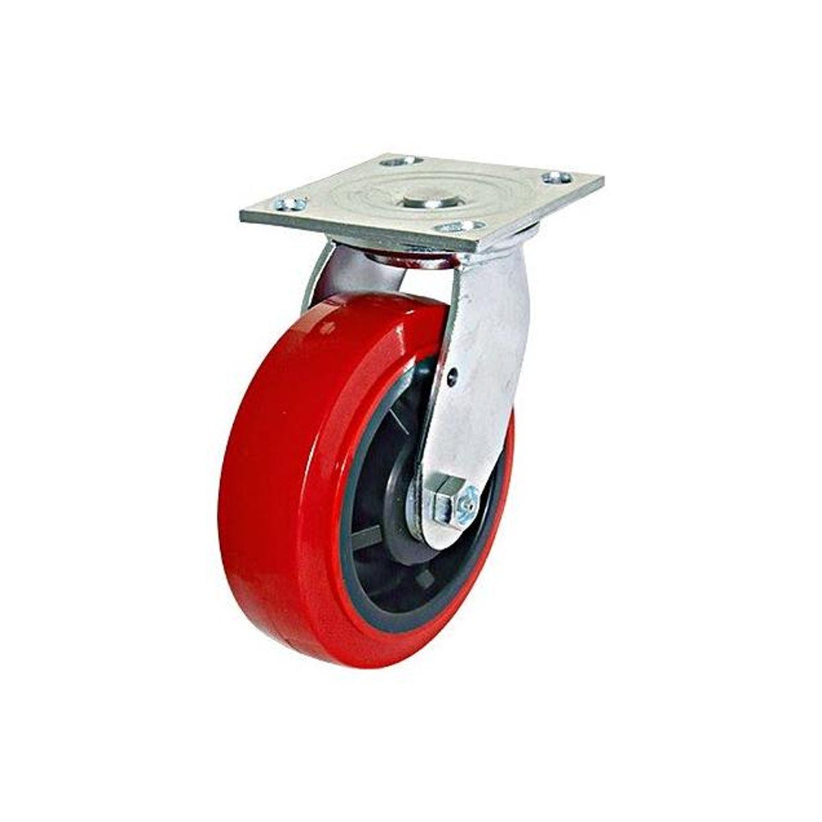Richelieu 6 In. Red Polyurethane Mold On Poly Wheel Swivel Plate Caster