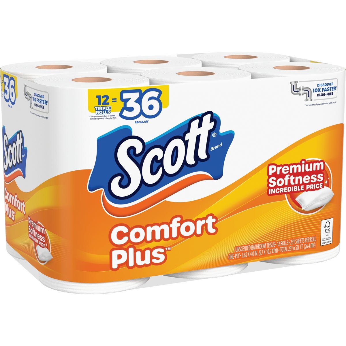 Scott Comfort Plus Extra Soft Toilet Paper (12 Triple Rolls) - photo 4