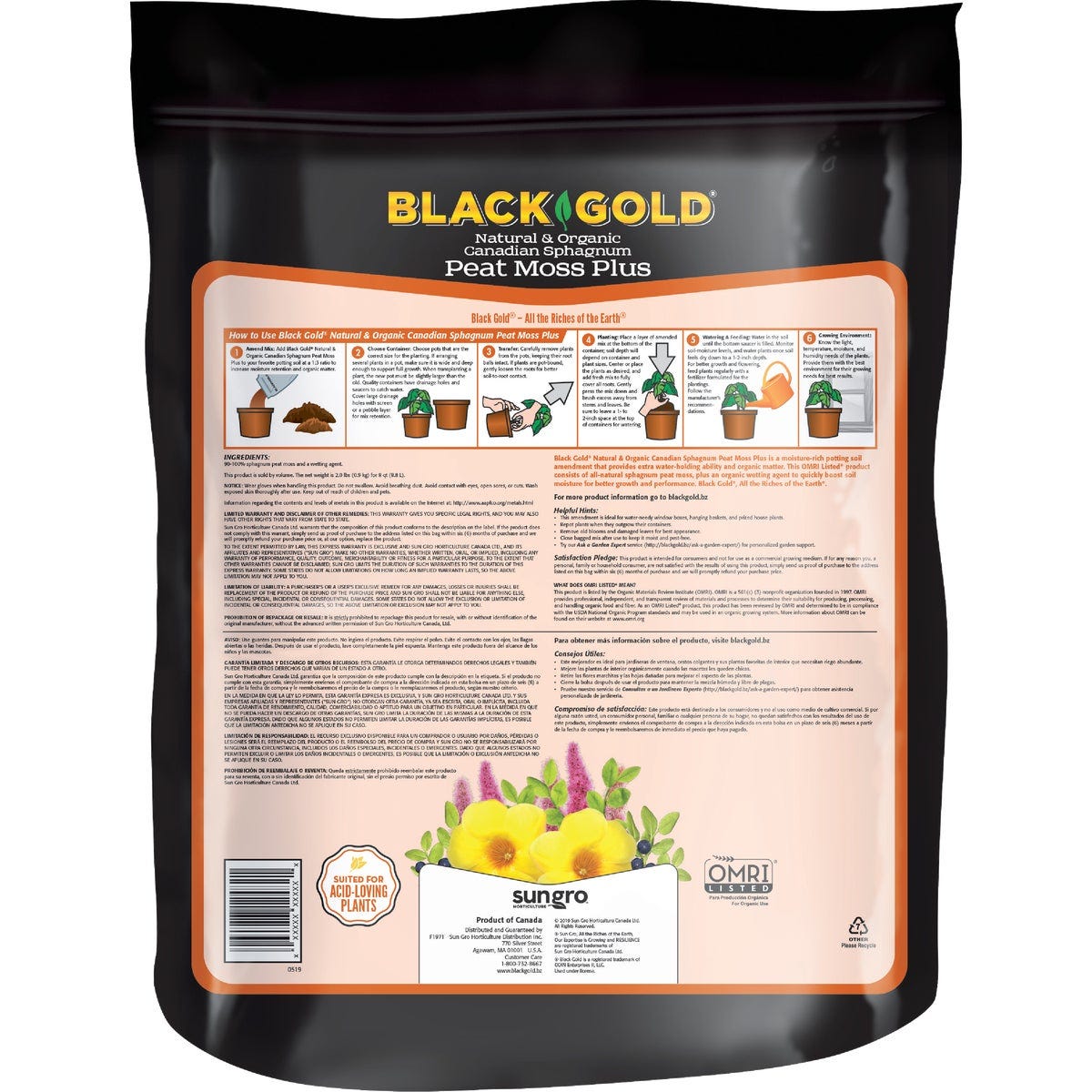Black Gold 3 Lb. 8 Qt. Sphagnum Peat Moss Plus - photo 2 Black Gold 3 Lb. 8 Qt. Sphagnum Peat Moss Plus - photo 2
