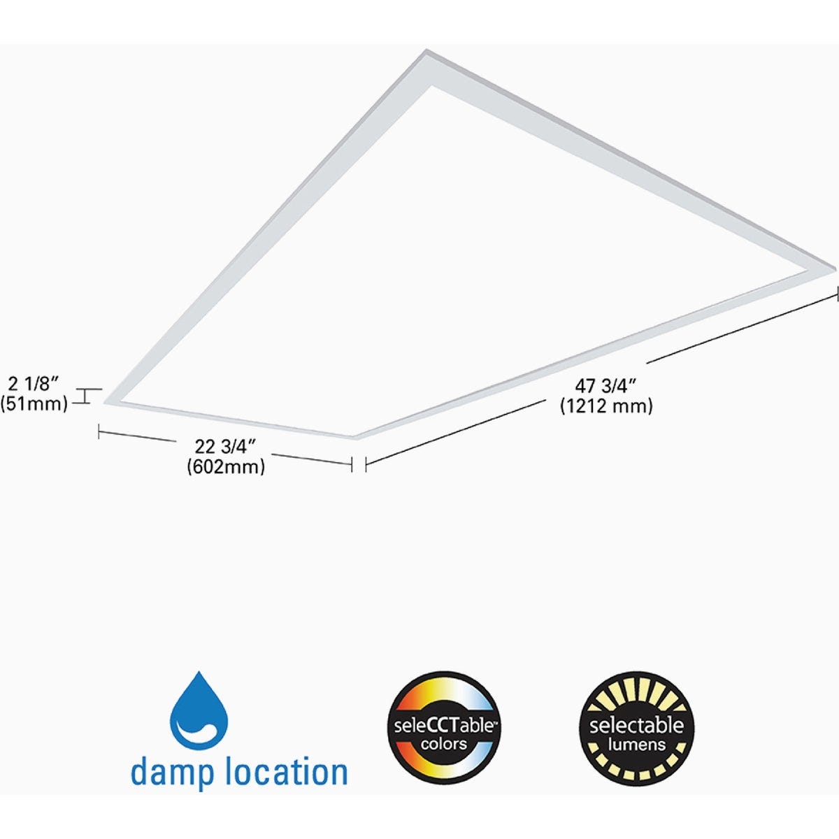 Metalux 2 Ft. x 4 Ft. Selectable Lumen & Color Temperature LED Flat Panel - photo 3 Metalux 2 Ft. x 4 Ft. Selectable Lumen & Color Temperature LED Flat Panel - photo 3