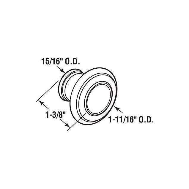 Prime-Line 1-11/16 In. Classic Bronze Finish Bi-Fold Door Pull Knob - photo 2