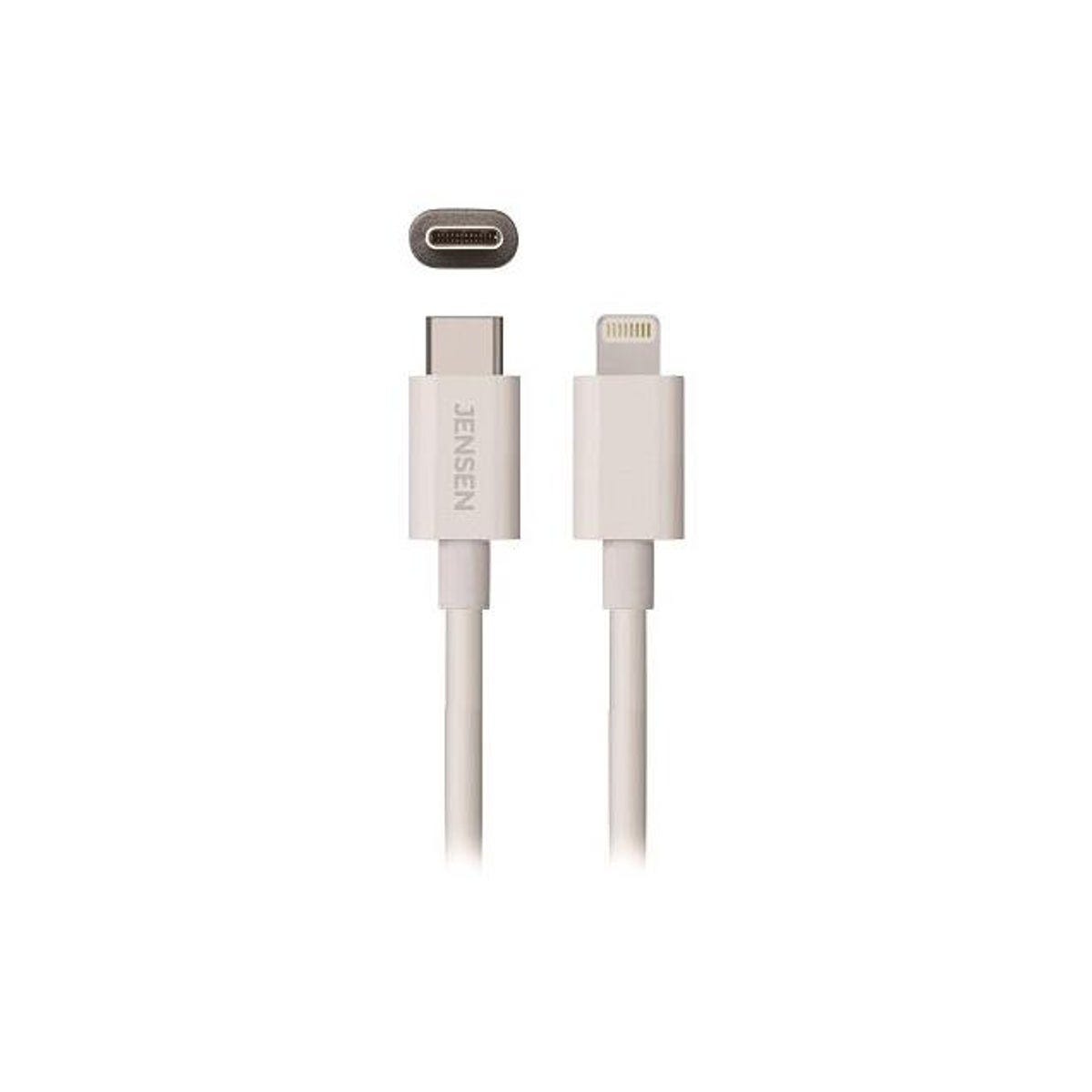Jensen 3 Ft. White USB-C to Lightning Charging Cable for iPhone