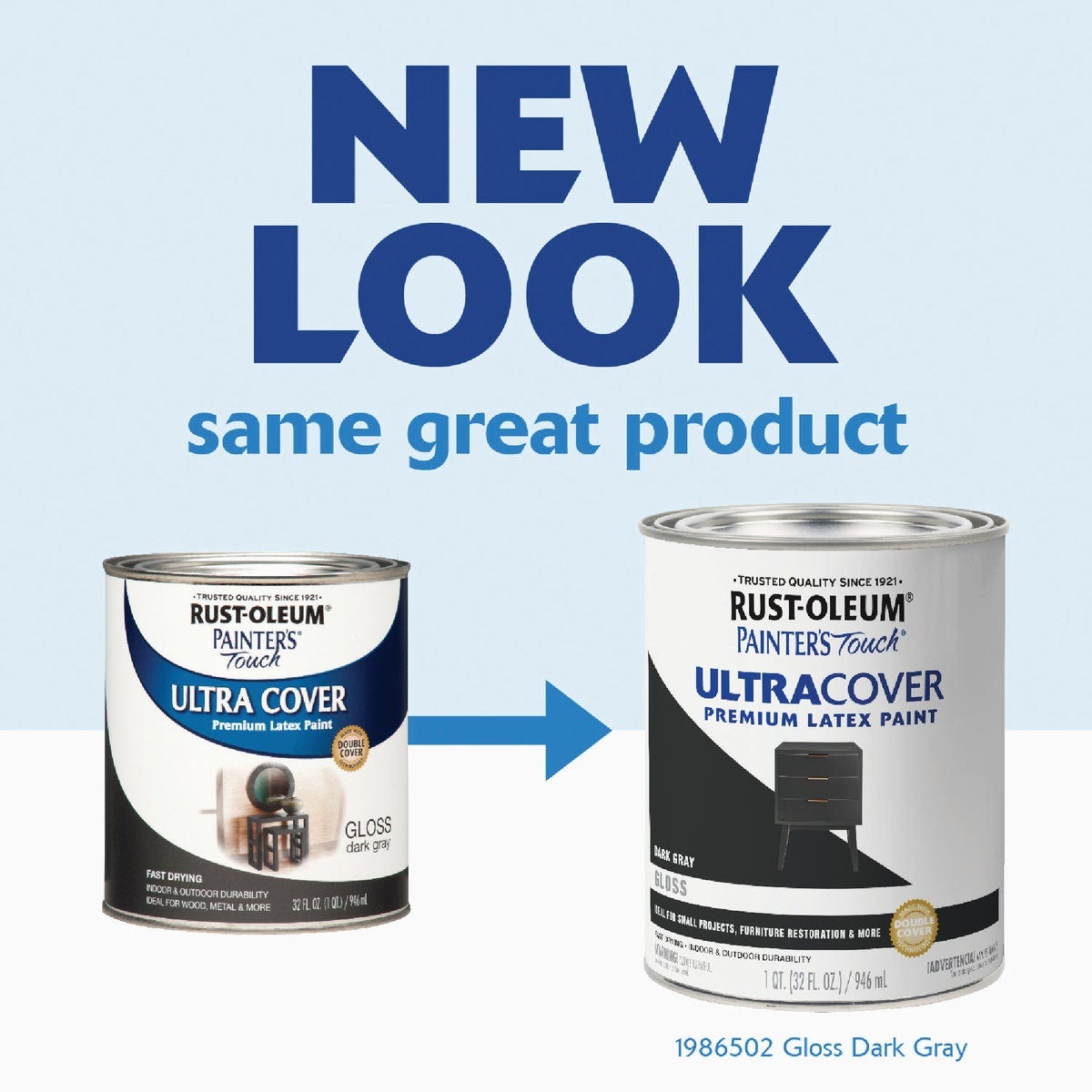 Rust-Oleum Painter's Touch 2X Ultra Cover Premium Latex Paint, Gloss Dark Gray, 1 Qt. - photo 3