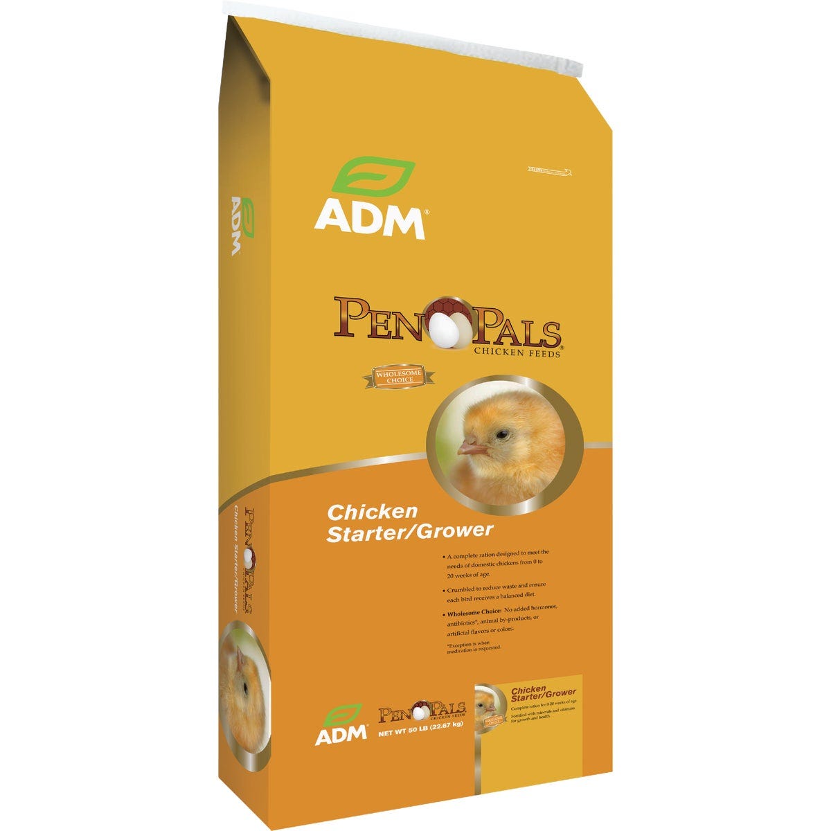 ADM Pen Pals 50 Lb. Medicated Chicken Starter/Grower Chicken Feed