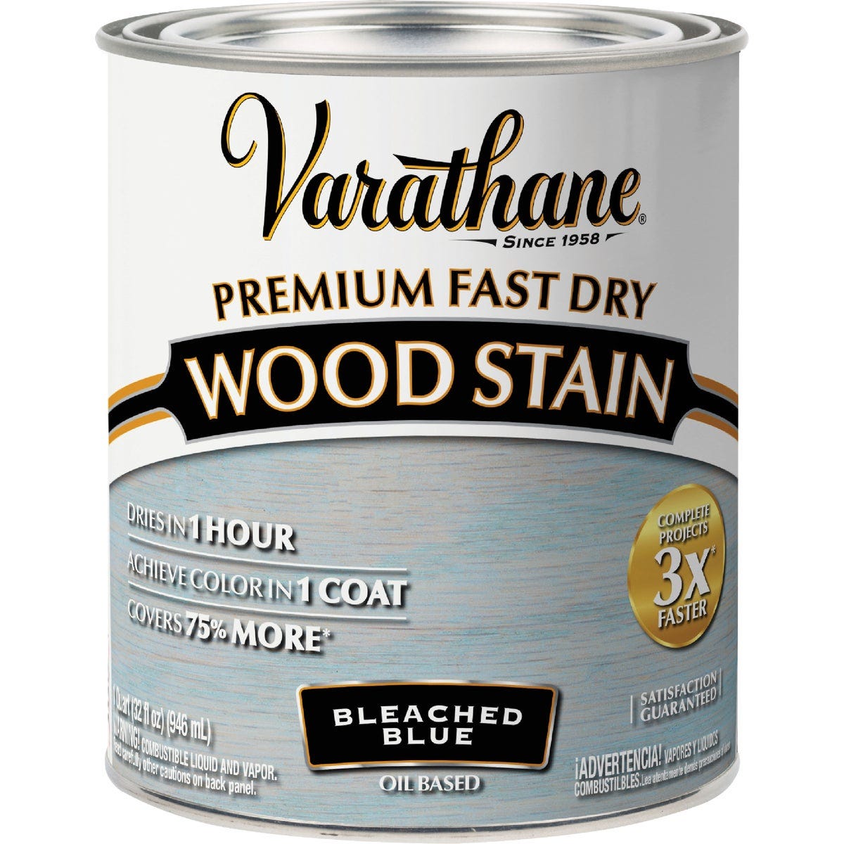 Varathane Fast Dry Bleached Blue Urethane Modified Alkyd Interior Wood Stain, 1 Qt. - photo 2 Varathane Fast Dry Bleached Blue Urethane Modified Alkyd Interior Wood Stain, 1 Qt. - photo 2