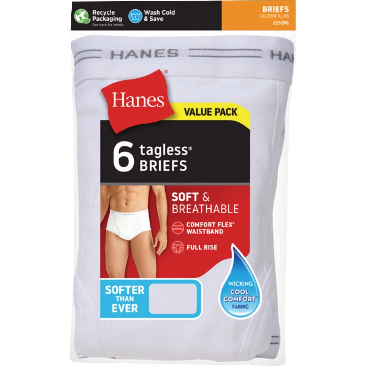 Hanes Men's M White Briefs (6-Pack) Hanes Men's M White Briefs (6-Pack)