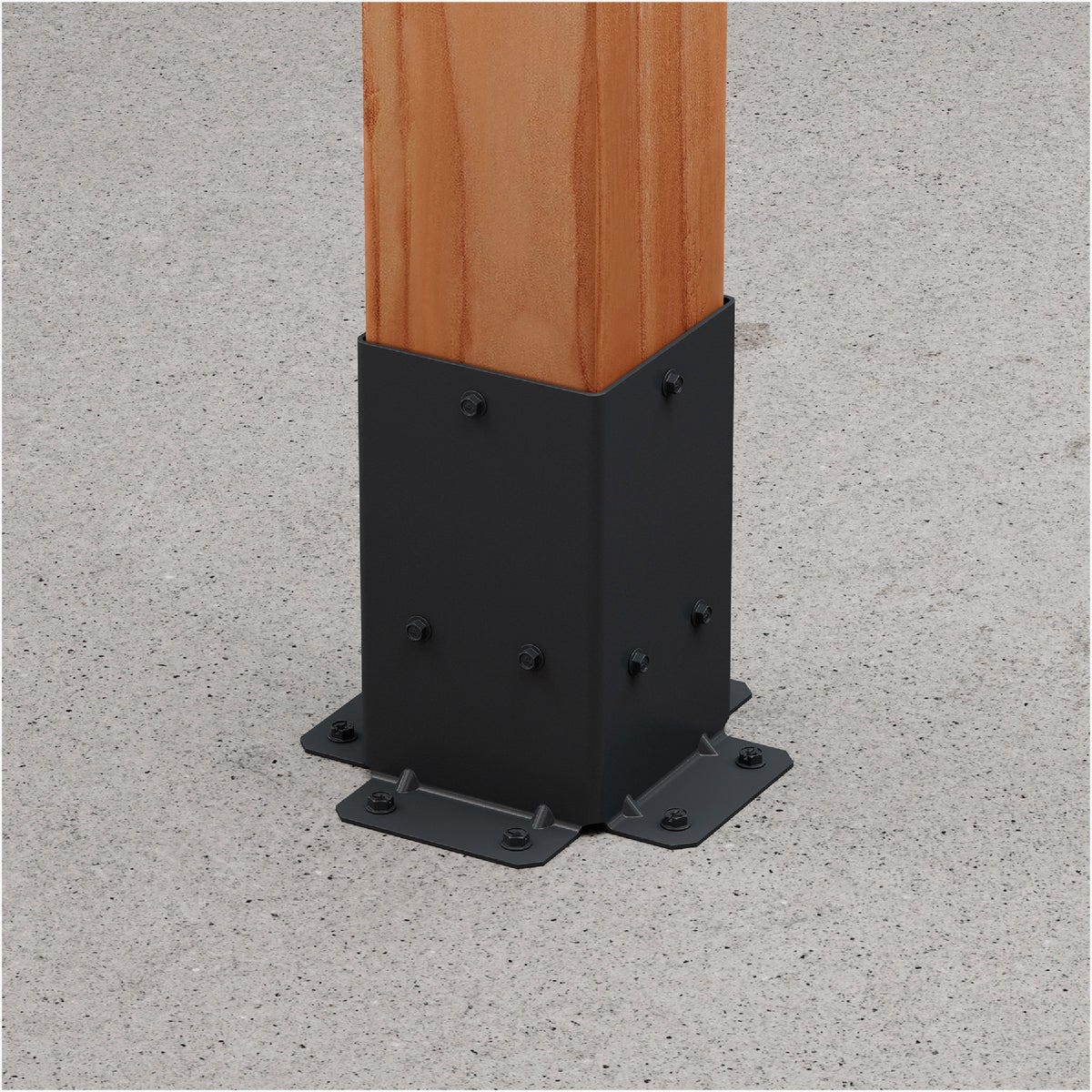 Simpson Strong-Tie Outdoor Accents Sage System Black Powder-Coated Post Base for 4x4 with Screws (2-Pack) - photo 4 Simpson Strong-Tie Outdoor Accents Sage System Black Powder-Coated Post Base for 4x4 with Screws (2-Pack) - photo 4