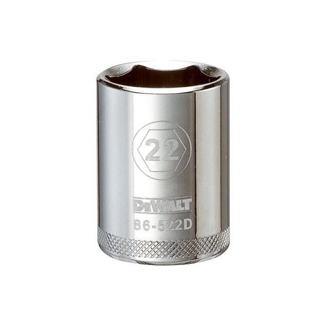 DeWalt 1/2 In. Drive 22mm 6-Point Shallow Metric Socket