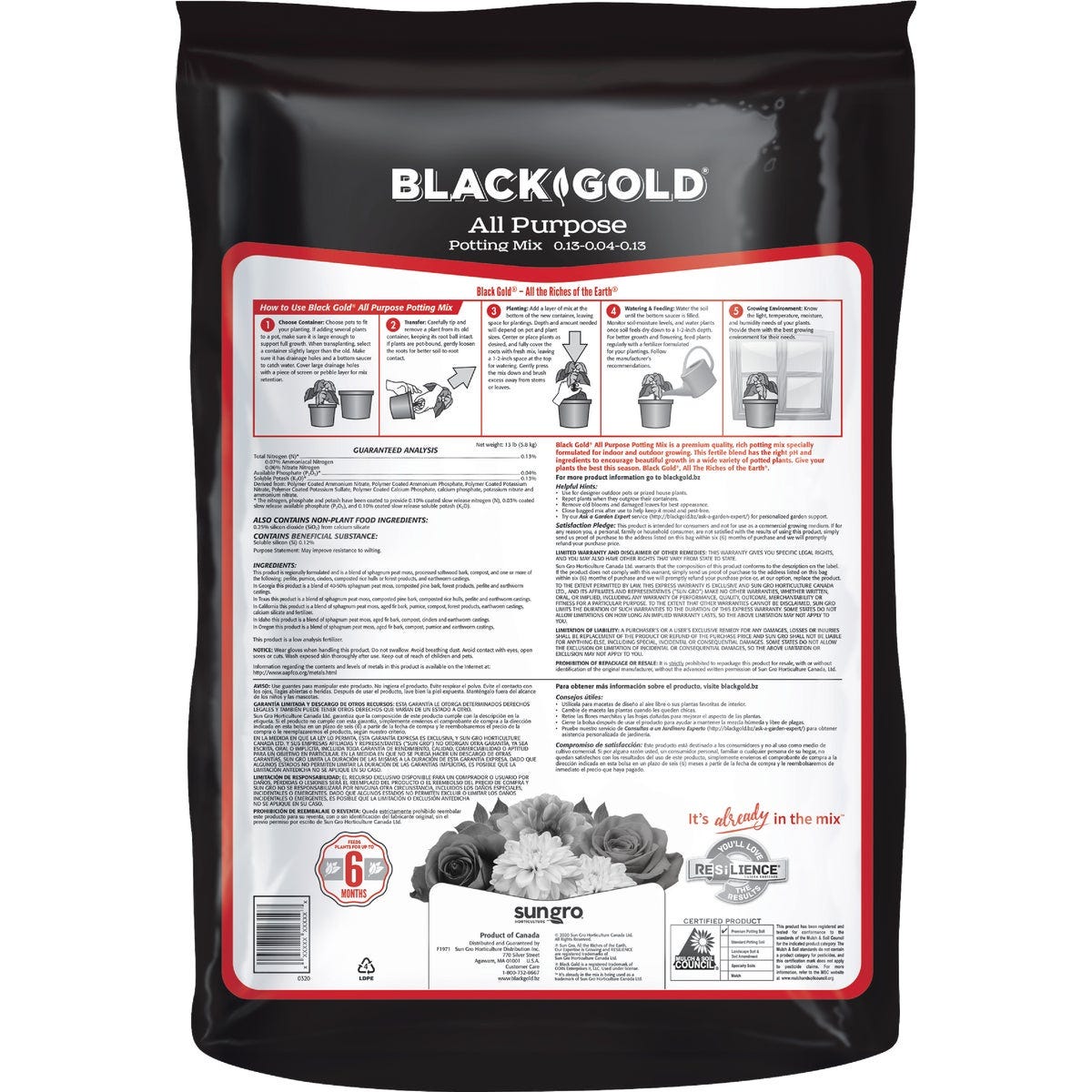 Black Gold 1 Cu. Ft. 27 Lb. All Purpose Potting Soil Mix - photo 2 Black Gold 1 Cu. Ft. 27 Lb. All Purpose Potting Soil Mix - photo 2