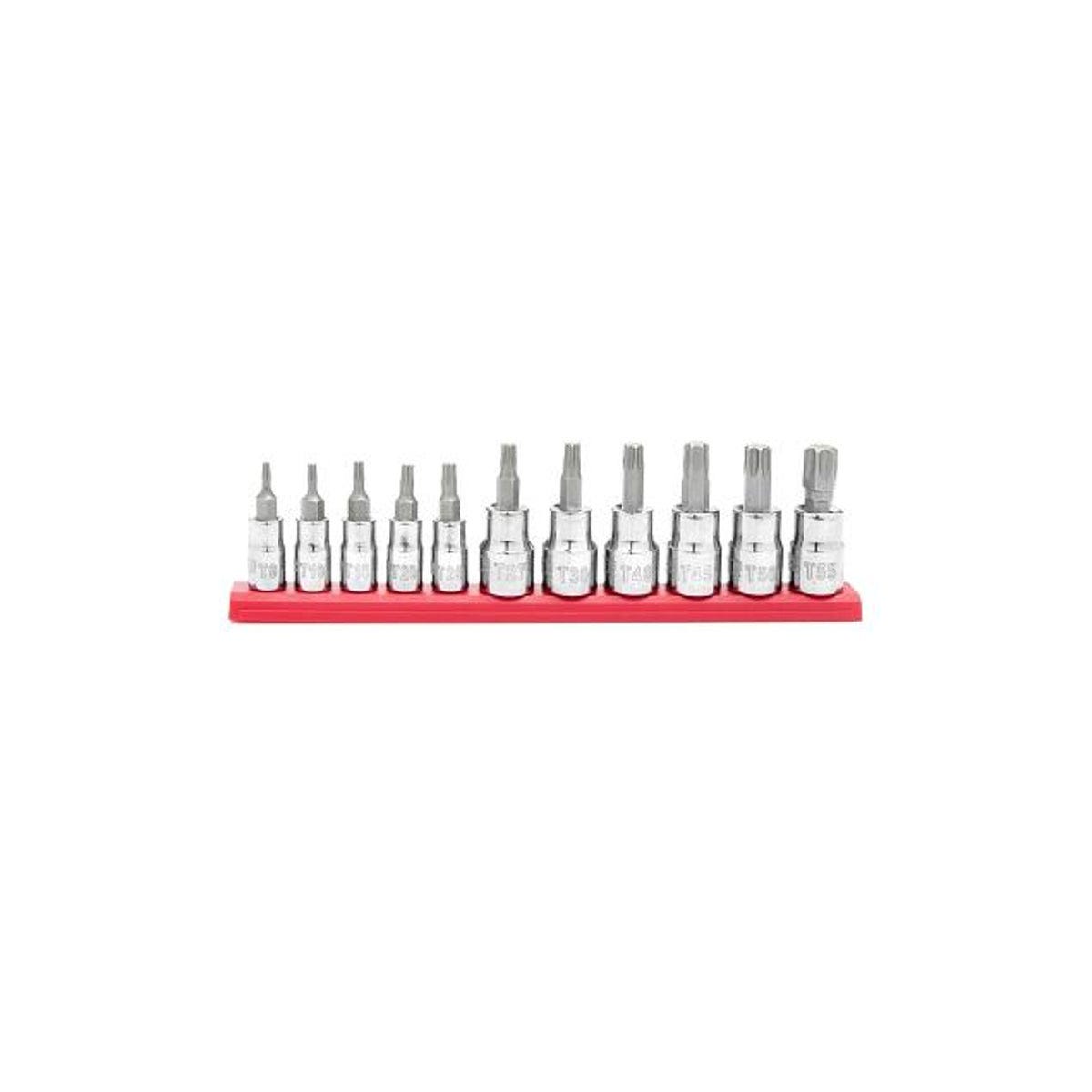 11-Piece 1/4 In. & 3/8 In. Drive Torx Bit Socket Set